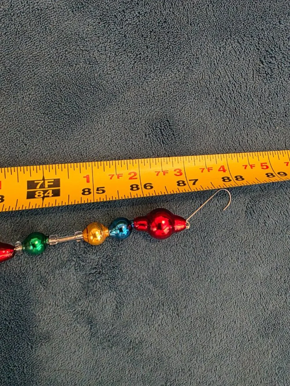 87 inches 100% ANTIQUE Vintage MERCURY Glass Bead Christmas Garland Big Beads